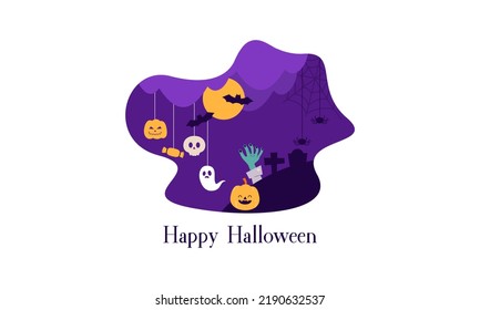 Halloween Concept on Abstract Shape Background