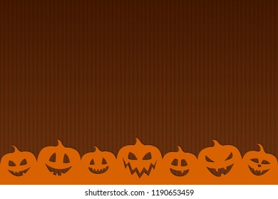 Halloween - concept of poster with pumpkins. Vector.