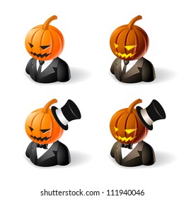 Halloween concept : pumpkin head icons