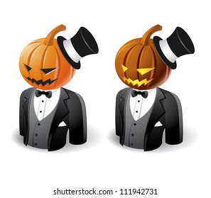 Halloween concept : pumpkin head icons