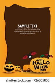 halloween concept, pumpkin monster vector design
