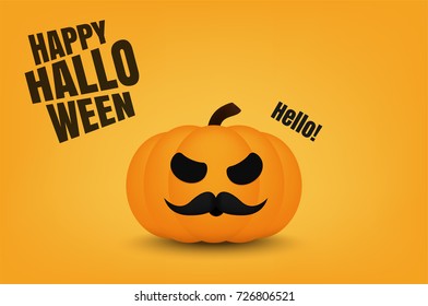 halloween concept, pumpkin monster vector design
