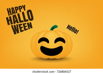 halloween concept, pumpkin monster vector design
