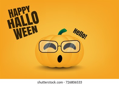 halloween concept, pumpkin monster vector design
