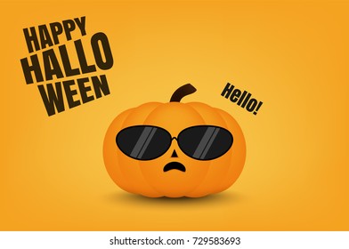 halloween concept, pumpkin monster vector design
