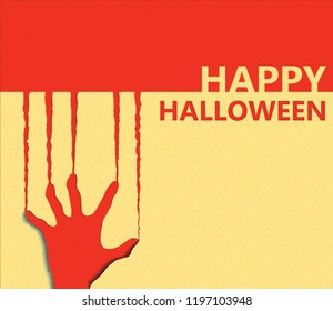 Halloween concept with scratching marks on yellow wall from zombie nails.