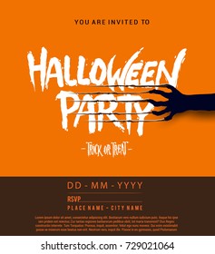 Halloween concept with scratching marks on orange wall from zombie nails. vector illustration for Poster, Banner, Greeting Card and Invitation Card Halloween Celebration.