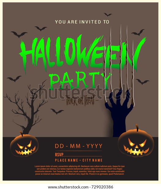 Halloween Concept Scratching Marks On Orange Stock Vector (Royalty Free