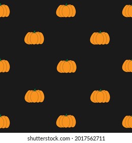 Concepto de Halloween, patrón sin fisuras de calabaza y fondo gris oscuro para la decoración, impresión, papel pintado y fondo