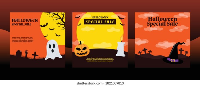 Halloween Concept Social Media Post Template