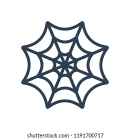 Halloween concept. Spider web vector line art.