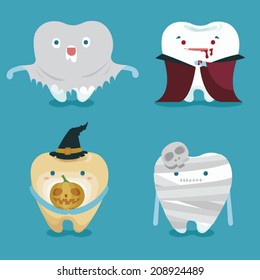 Halloween Concept Of Teeth Set