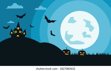 El concepto de Halloween vectorial dibujos animados nocturnos