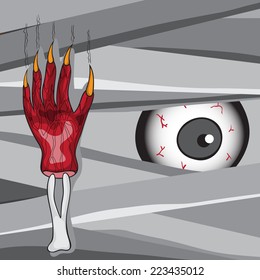 Halloween concept from zombie, cartoon vector