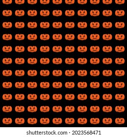 Halloween Concept.pumpkin seamless pattern on black background.jack o lantern design for wrapping, paper, wallpaper, fabric, packaging, texture,print vector illustration. 