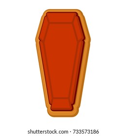 Halloween cookie coffin. gingerbread rip. Cookies for terrible holiday. Vector illustration