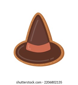 Halloween cookie witch hat.  Cute vector illustration.