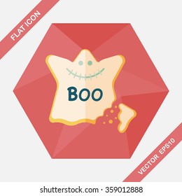 Halloween cookies flat icon with long shadow,eps10