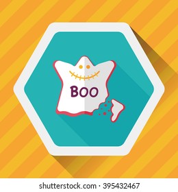 Halloween cookies flat icon with long shadow,eps10