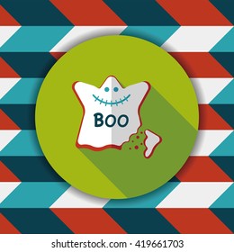 Halloween cookies flat icon with long shadow,eps10