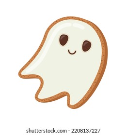 Halloween cookies fun ghost. Cute vector illustration.