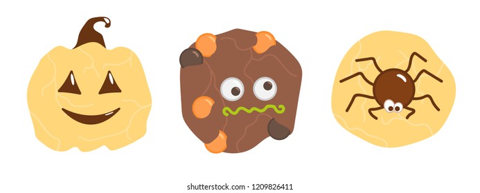 Halloween cookies set vector svg