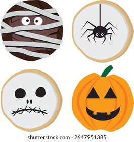 biscoitos de halloween, biscoitos de biscoito de gengibre assustadores de Halloween.