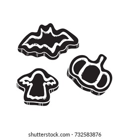 halloween cookies vector cartoon