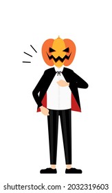 Halloween costume, boy dressed as pumpkin ghost slapping his chest, leave it to me pose