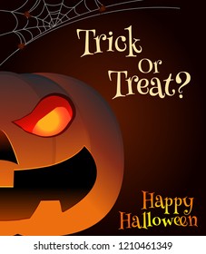 Halloween costume decorations, Greeting card design element. Cool Halloween Celebrity Costumes. Scary Pumpkin Face.