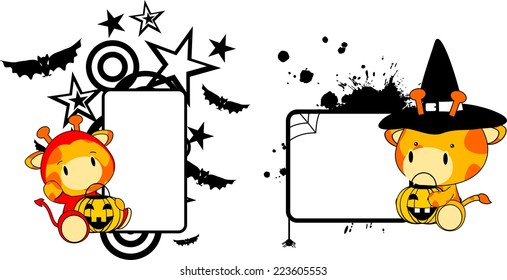 halloween costume giraffe baby cartoon in vector format very easy to edit