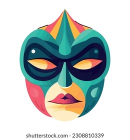 Halloween costume icon design, women mask portrait isolated