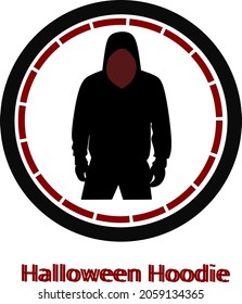 Halloween costume logo. Halloween hoodie icon. Horror movie costumes.
