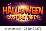 Halloween costume party 3d editable text effect template