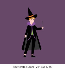 Halloween costume party with characters in spooky outfits illustration. Halloween Costume Party Vector Illustration