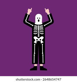 Halloween costume party with characters in spooky outfits illustration. Halloween Costume Party Vector Illustration