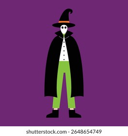 Halloween costume party with characters in spooky outfits illustration. Halloween Costume Party Vector Illustration