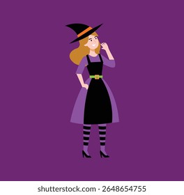 Halloween costume party with characters in spooky outfits illustration. Halloween Costume Party Vector Illustration