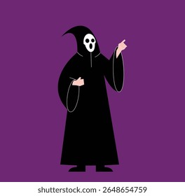 Halloween costume party with characters in spooky outfits illustration. Halloween Costume Party Vector Illustration