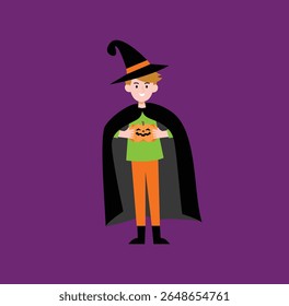 Halloween costume party with characters in spooky outfits illustration. Halloween Costume Party Vector Illustration