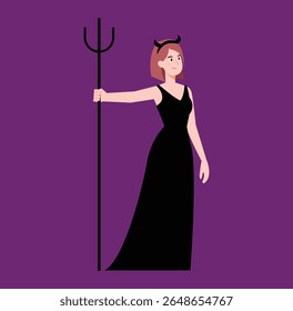 Halloween costume party with characters in spooky outfits illustration. Halloween Costume Party Vector Illustration