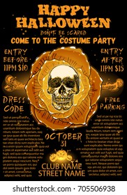 halloween costume party invitation greeting card stock vector