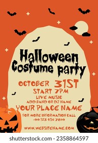 Halloween costume party poster  flyer social media post design