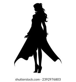 A Halloween Costume Silhouette Vector isolated on a white background