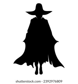 A Halloween Costume Silhouette Vector isolated on a white background