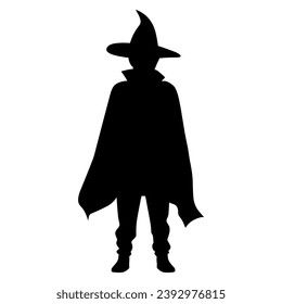 A Halloween Costume Silhouette Vector isolated on a white background