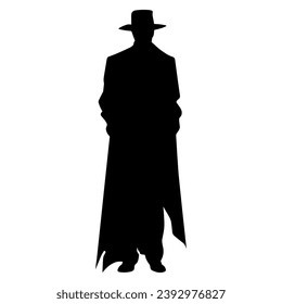 A Halloween Costume Silhouette Vector isolated on a white background