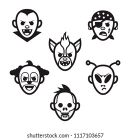 Halloween costumes and masks