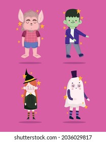 halloween costumes such as wolf and monster