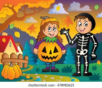 Halloween costumes theme image 2 - eps10 vector illustration.